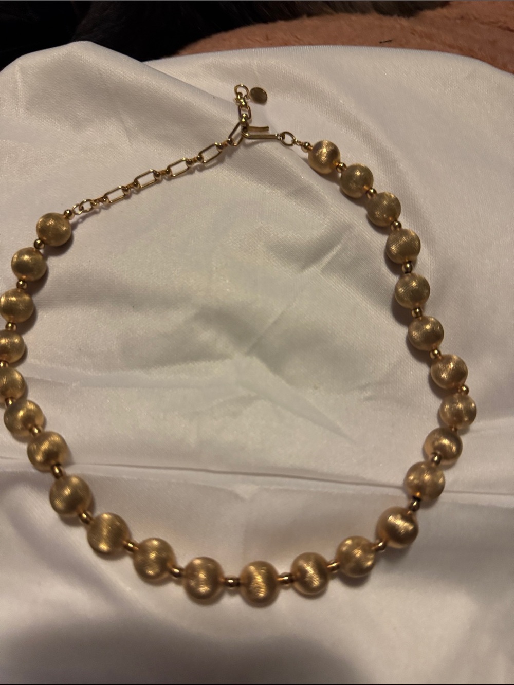 Vintage Gold tone Beaded Statement Necklace -/chocker Women Jewelry